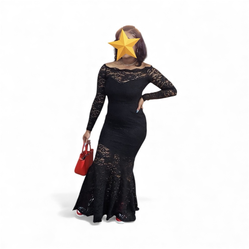 Elegant Windsor Black Lace Dress Womens Large